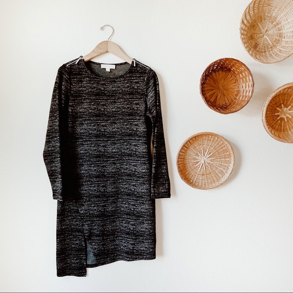 Michael Kors Black & Gray Sweater Dress